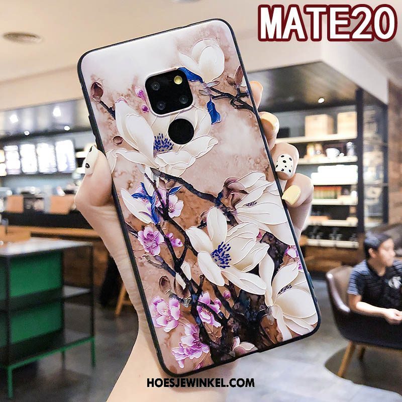 Huawei Mate 20 Hoesje Opknoping Nek Bloemen Vers, Huawei Mate 20 Hoesje Mobiele Telefoon Schrobben