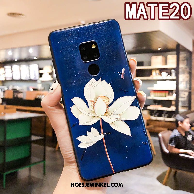 Huawei Mate 20 Hoesje Siliconen Hoes Vintage, Huawei Mate 20 Hoesje Scheppend Reliëf