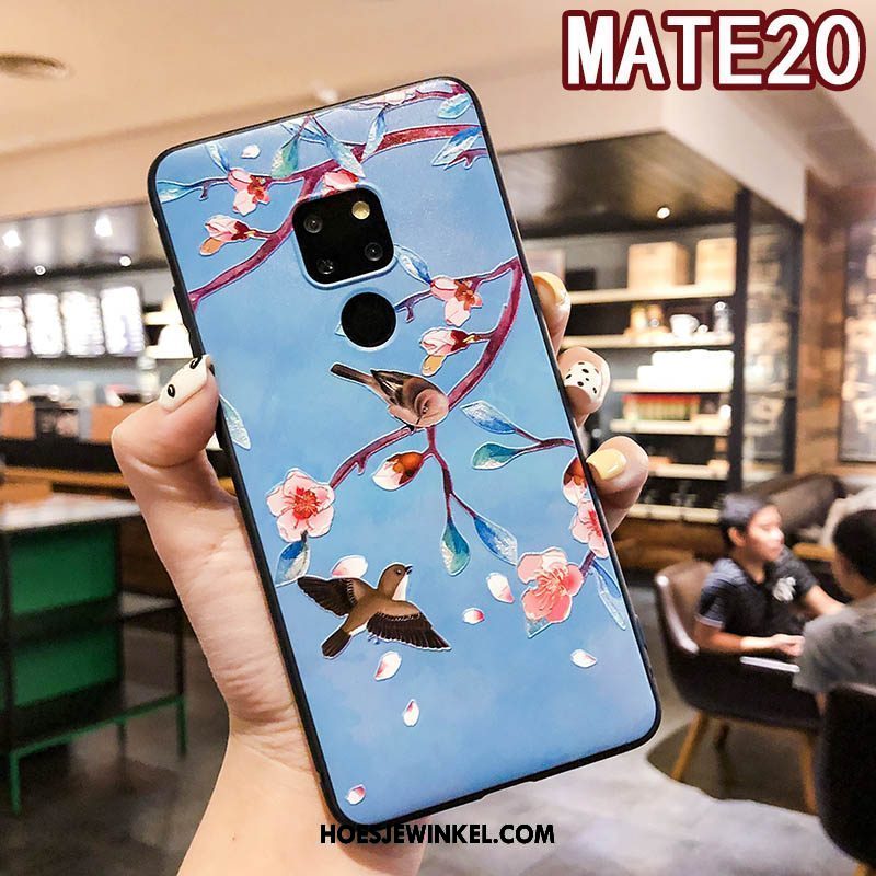 Huawei Mate 20 Hoesje Siliconen Hoes Vintage, Huawei Mate 20 Hoesje Scheppend Reliëf