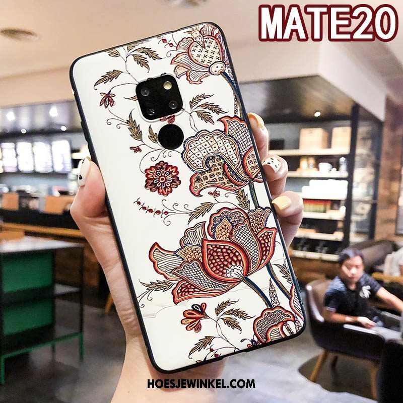 Huawei Mate 20 Hoesje Siliconen Hoes Vintage, Huawei Mate 20 Hoesje Scheppend Reliëf