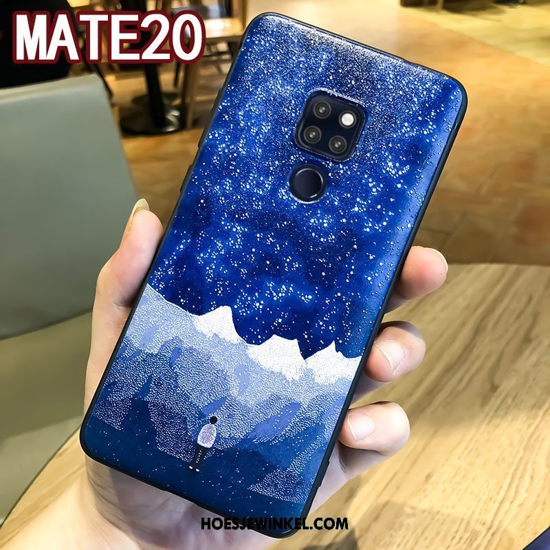 Huawei Mate 20 Hoesje Trendy Merk Siliconen Reliëf, Huawei Mate 20 Hoesje Bescherming Zacht