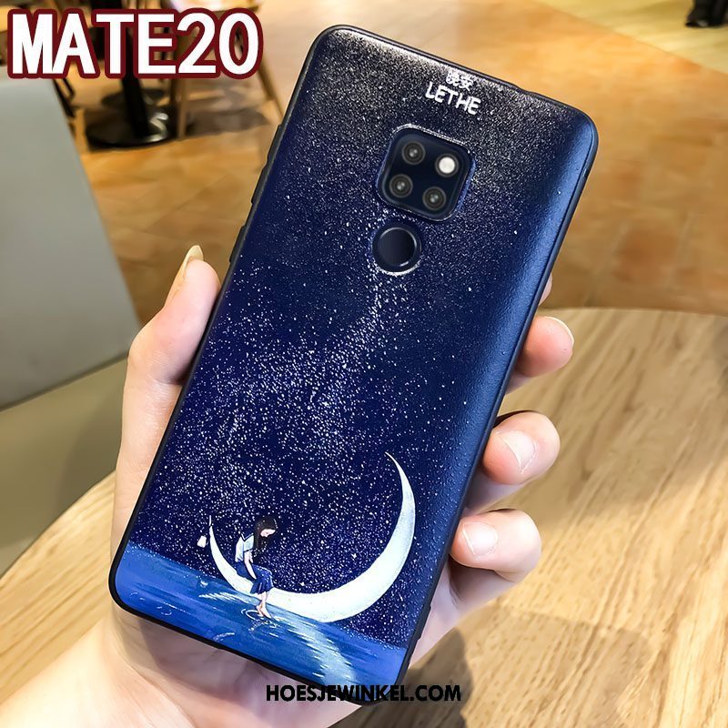 Huawei Mate 20 Hoesje Trendy Merk Siliconen Reliëf, Huawei Mate 20 Hoesje Bescherming Zacht