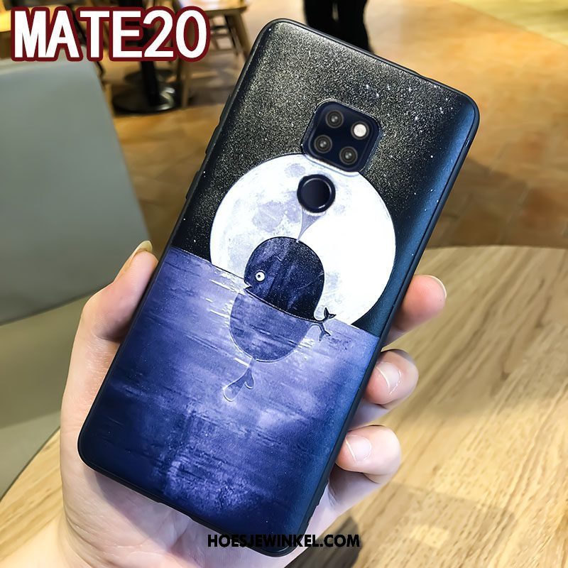 Huawei Mate 20 Hoesje Trendy Merk Siliconen Reliëf, Huawei Mate 20 Hoesje Bescherming Zacht