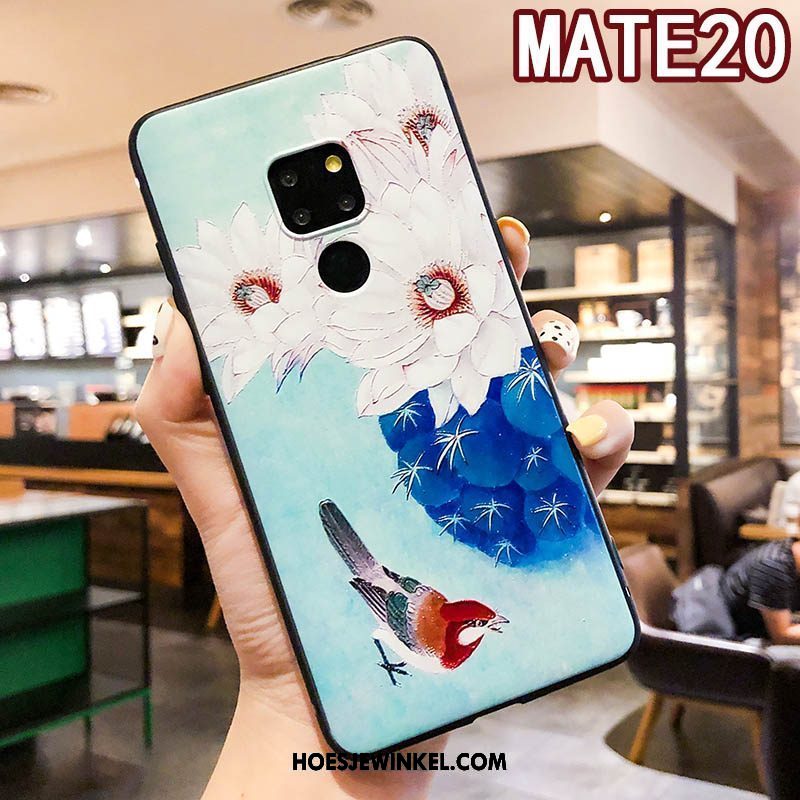 Huawei Mate 20 Hoesje Zacht Blauw Ring, Huawei Mate 20 Hoesje Schrobben Nieuw