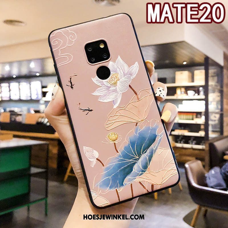 Huawei Mate 20 Hoesje Zacht Blauw Ring, Huawei Mate 20 Hoesje Schrobben Nieuw