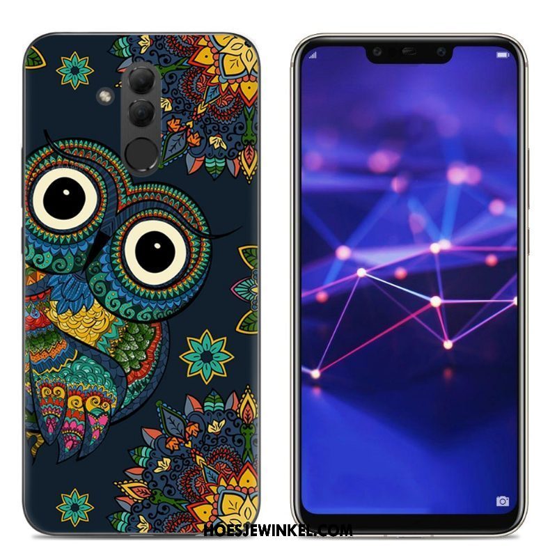 Huawei Mate 20 Lite Hoesje Hoes Zacht Scheppend, Huawei Mate 20 Lite Hoesje Grijs Spotprent