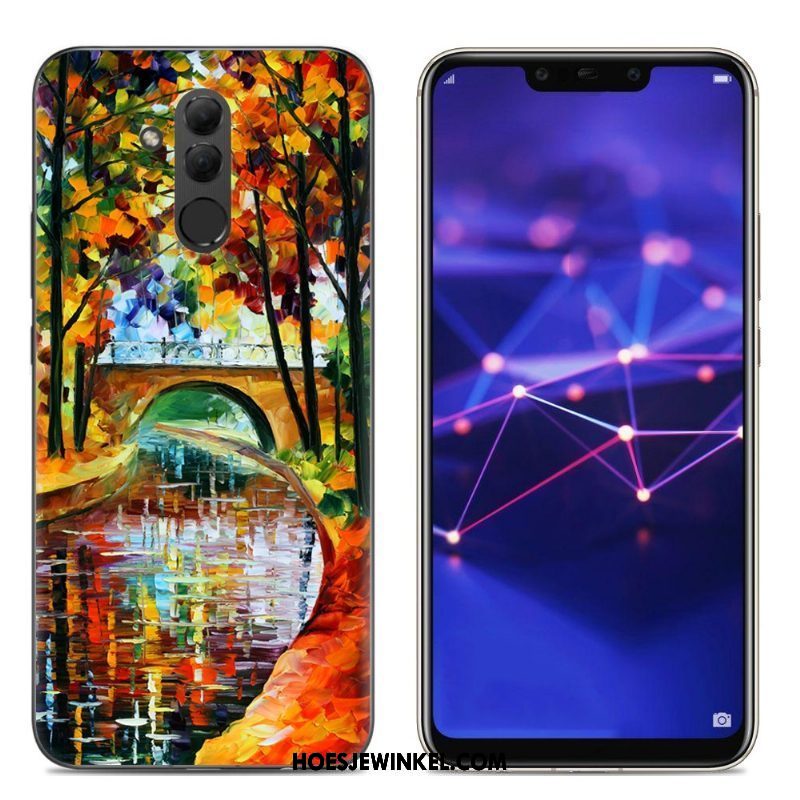 Huawei Mate 20 Lite Hoesje Hoes Zacht Scheppend, Huawei Mate 20 Lite Hoesje Grijs Spotprent