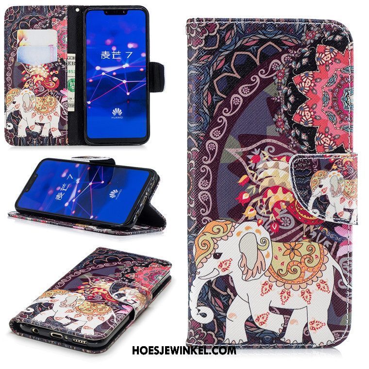 Huawei Mate 20 Lite Hoesje Leren Etui Mobiele Telefoon Folio, Huawei Mate 20 Lite Hoesje All Inclusive Zwart