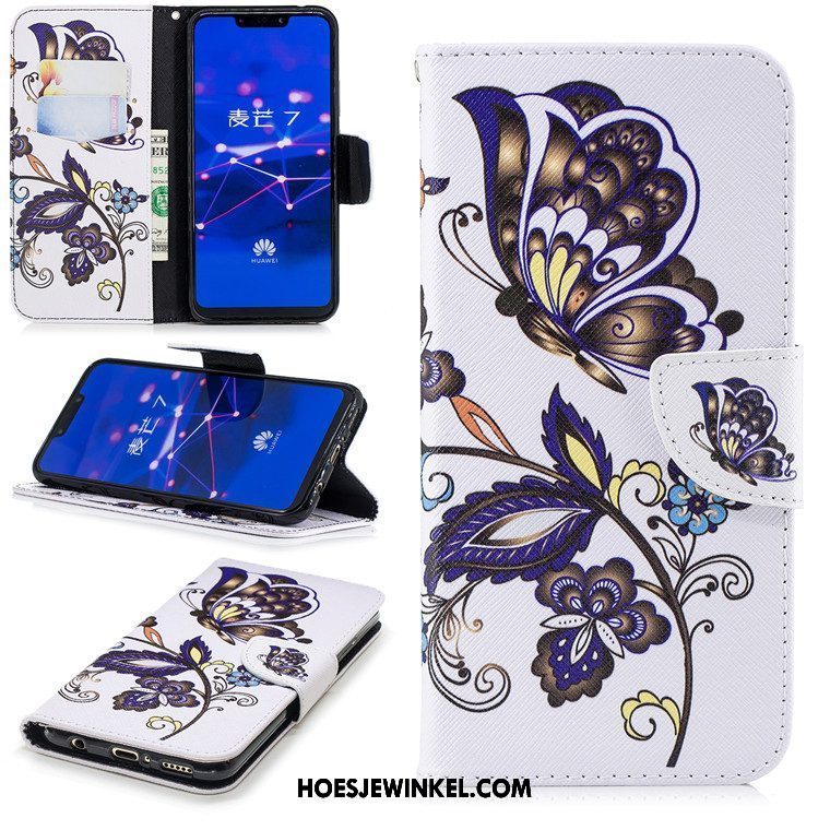 Huawei Mate 20 Lite Hoesje Leren Etui Mobiele Telefoon Folio, Huawei Mate 20 Lite Hoesje All Inclusive Zwart