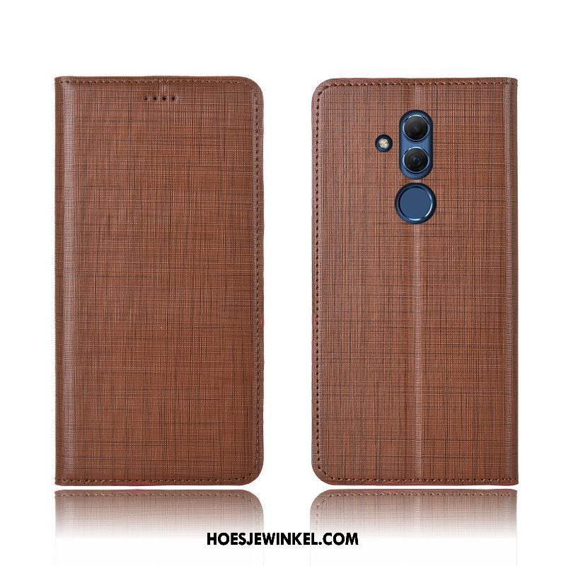 Huawei Mate 20 Lite Hoesje Mobiele Telefoon Zacht Bescherming, Huawei Mate 20 Lite Hoesje Hoes Leren Etui Braun