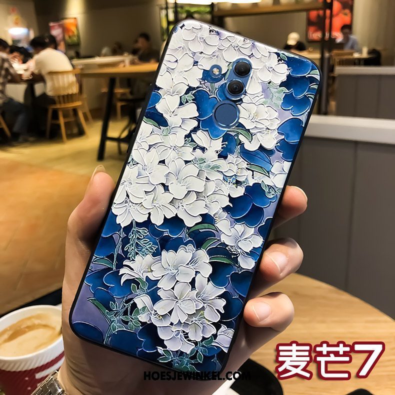 Huawei Mate 20 Lite Hoesje Ring Reliëf Zacht, Huawei Mate 20 Lite Hoesje Anti-fall Dun