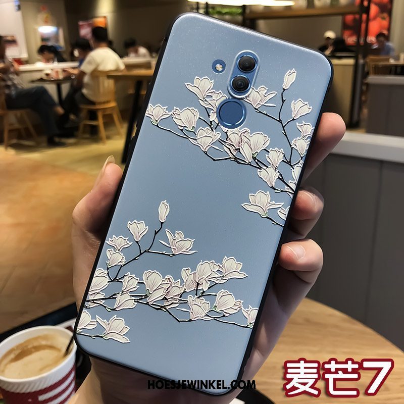 Huawei Mate 20 Lite Hoesje Ring Reliëf Zacht, Huawei Mate 20 Lite Hoesje Anti-fall Dun