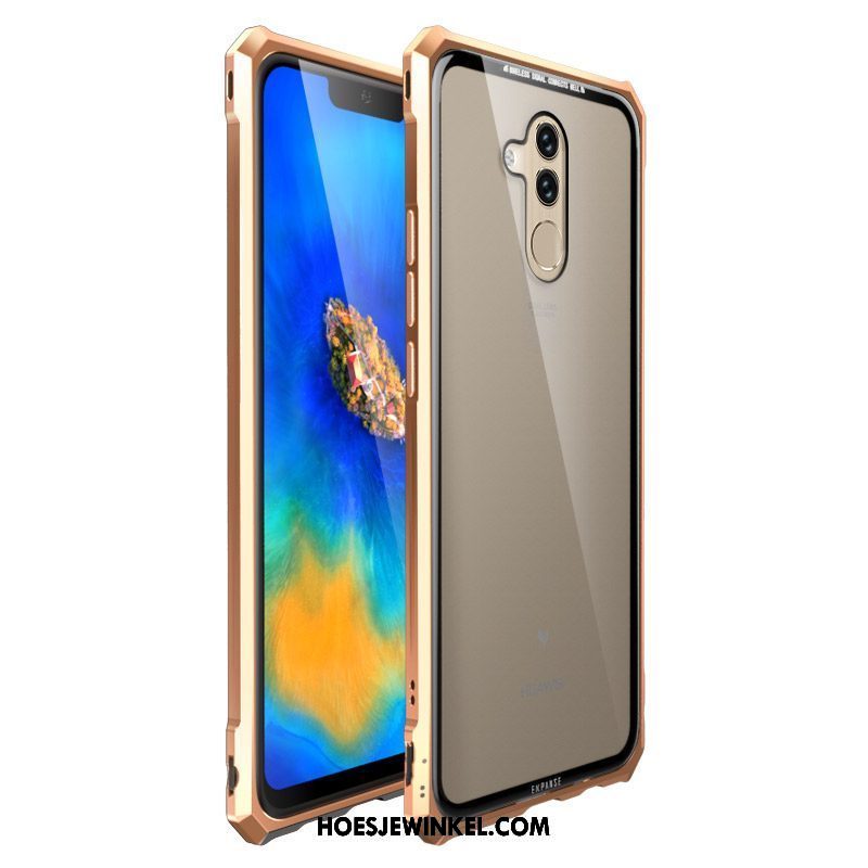 Huawei Mate 20 Lite Hoesje Rood Omlijsting Glas, Huawei Mate 20 Lite Hoesje Doorzichtig Mobiele Telefoon