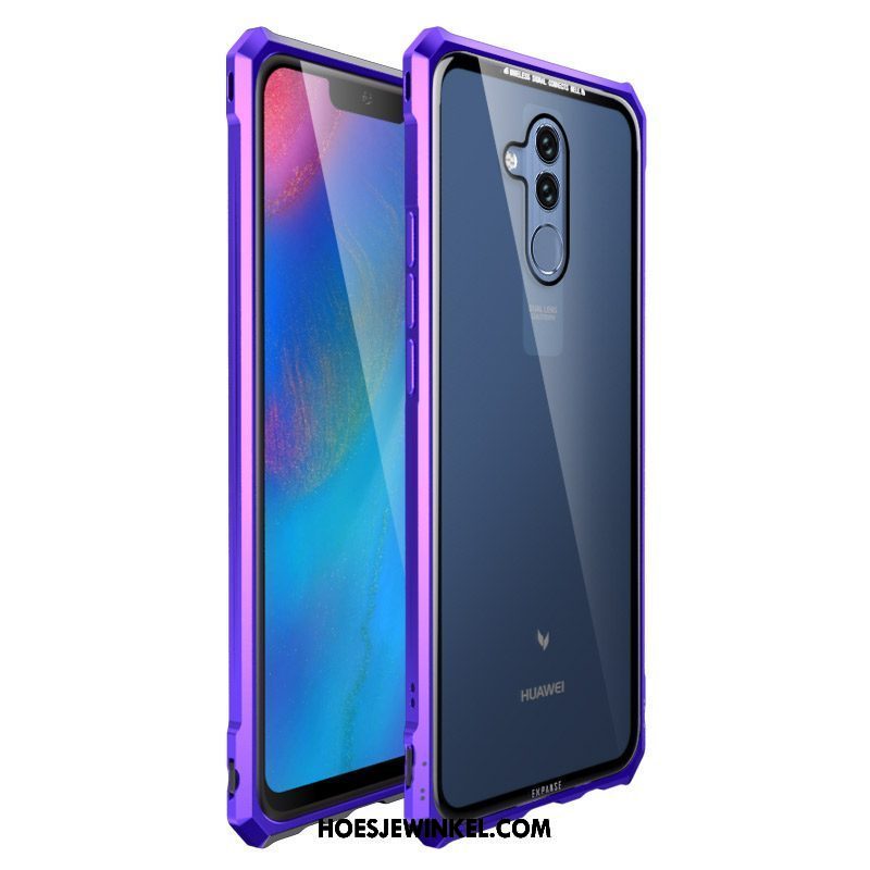 Huawei Mate 20 Lite Hoesje Rood Omlijsting Glas, Huawei Mate 20 Lite Hoesje Doorzichtig Mobiele Telefoon