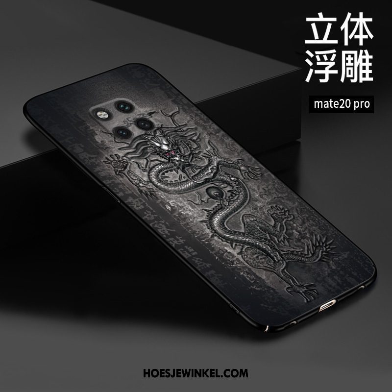 Huawei Mate 20 Pro Hoesje Bescherming Chinese Stijl Rood, Huawei Mate 20 Pro Hoesje Hoes Reliëf