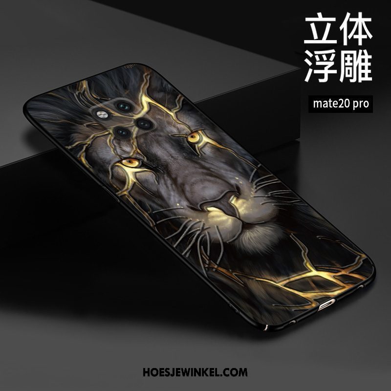 Huawei Mate 20 Pro Hoesje Bescherming Chinese Stijl Rood, Huawei Mate 20 Pro Hoesje Hoes Reliëf