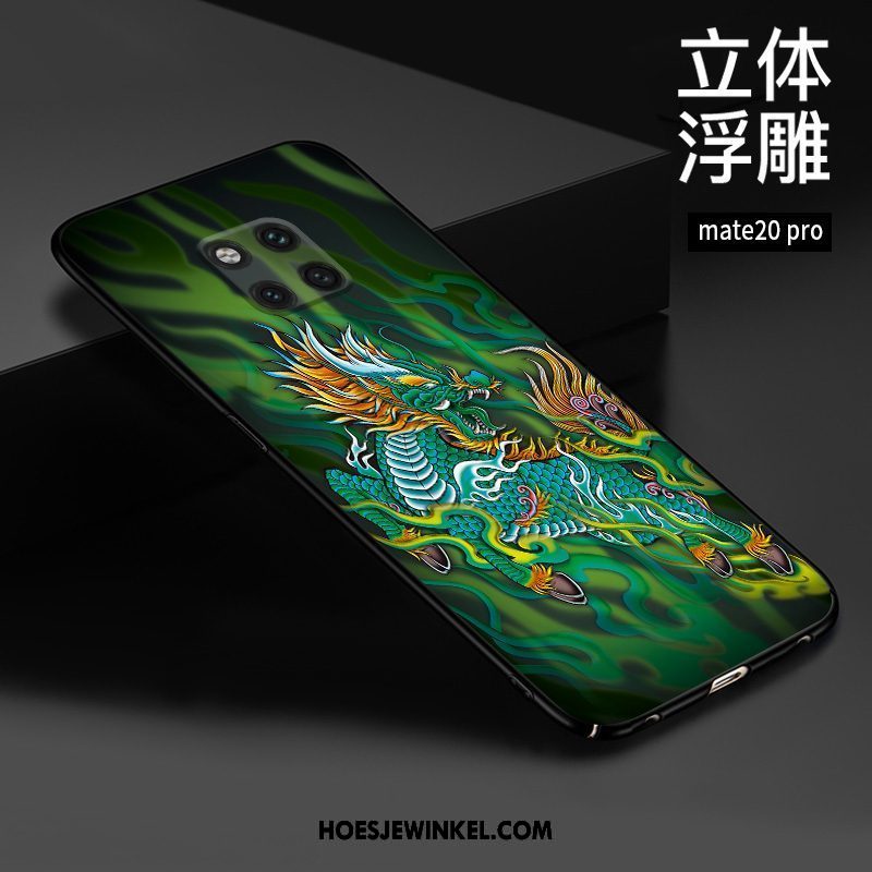 Huawei Mate 20 Pro Hoesje Bescherming Chinese Stijl Rood, Huawei Mate 20 Pro Hoesje Hoes Reliëf