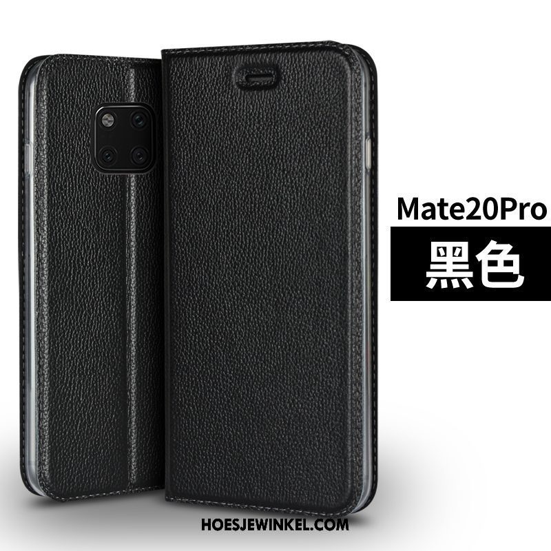 Huawei Mate 20 Pro Hoesje Bescherming Hoes Echt Leer, Huawei Mate 20 Pro Hoesje All Inclusive High End Braun