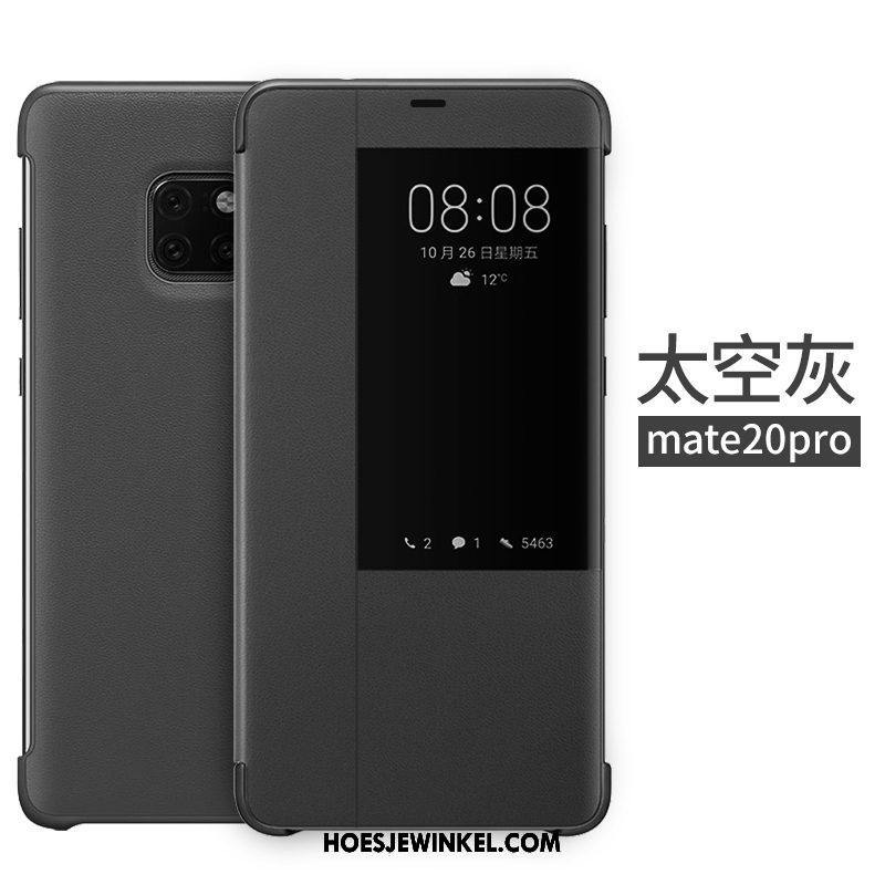 Huawei Mate 20 Pro Hoesje Folio Goud Rose Goud, Huawei Mate 20 Pro Hoesje Leren Etui Anti-fall