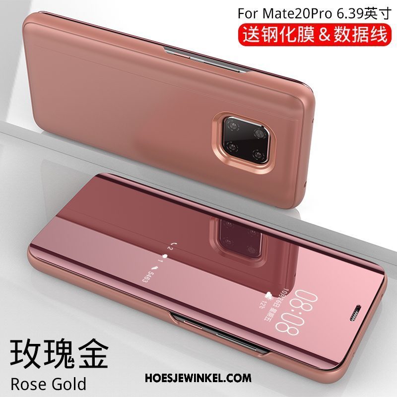 Huawei Mate 20 Pro Hoesje Hoes Mobiele Telefoon Bescherming, Huawei Mate 20 Pro Hoesje Spiegel Clamshell