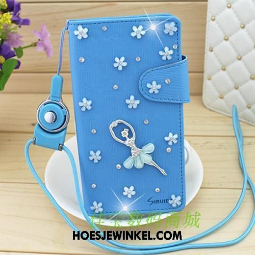 Huawei Mate 20 Pro Hoesje Leren Etui Hanger Kaart, Huawei Mate 20 Pro Hoesje Blauw Zacht