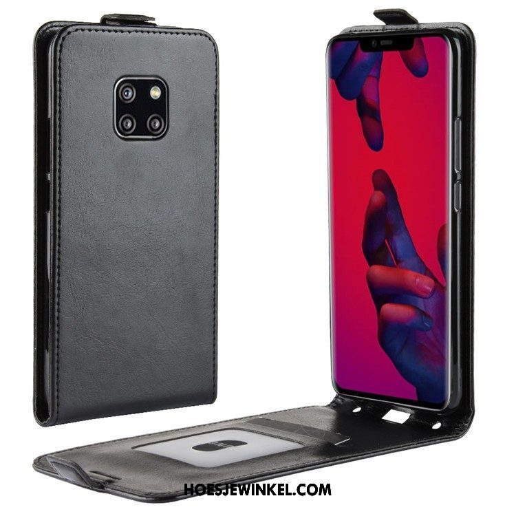 Huawei Mate 20 Pro Hoesje Leren Etui Rood Hoes, Huawei Mate 20 Pro Hoesje Bescherming Mobiele Telefoon