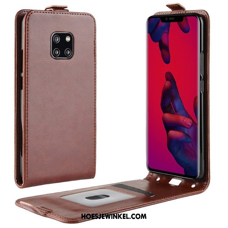 Huawei Mate 20 Pro Hoesje Leren Etui Rood Hoes, Huawei Mate 20 Pro Hoesje Bescherming Mobiele Telefoon