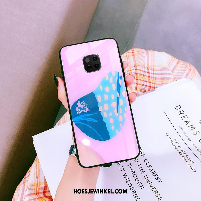 Huawei Mate 20 Pro Hoesje Mobiele Telefoon Trendy Merk Blauw, Huawei Mate 20 Pro Hoesje Hoes Glas