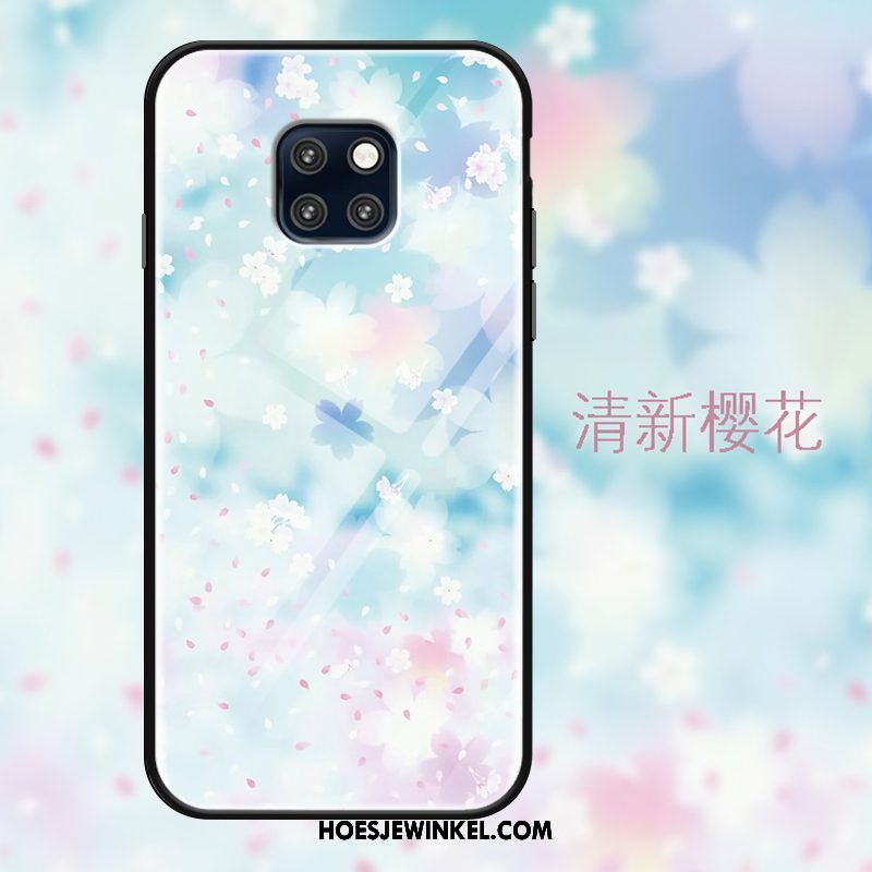 Huawei Mate 20 Pro Hoesje Mode Roze Hoes, Huawei Mate 20 Pro Hoesje Donkerblauw Hanger