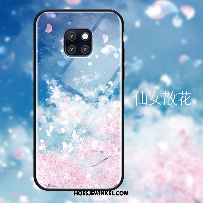 Huawei Mate 20 Pro Hoesje Mode Roze Hoes, Huawei Mate 20 Pro Hoesje Donkerblauw Hanger