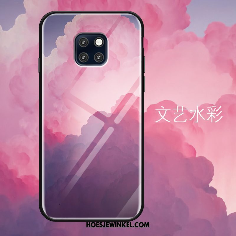 Huawei Mate 20 Pro Hoesje Sterrenhemel Anti-fall Donkerblauw, Huawei Mate 20 Pro Hoesje Hoes Zwart