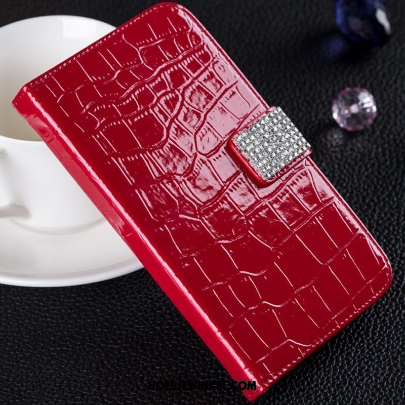 Huawei Mate 20 Rs Hoesje Anti-fall Mobiele Telefoon Leren Etui, Huawei Mate 20 Rs Hoesje Met Strass Rood