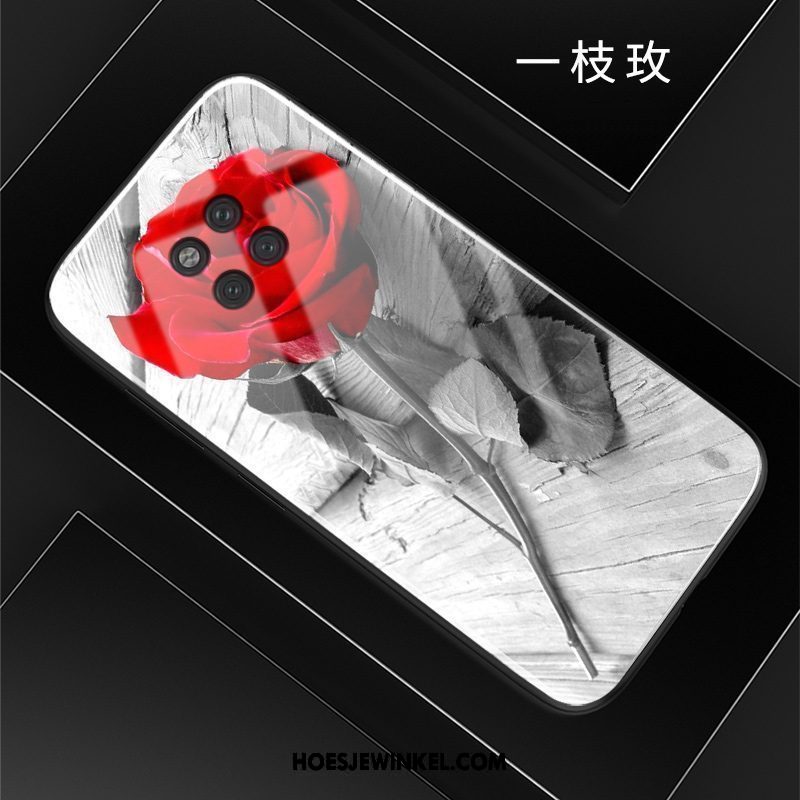 Huawei Mate 20 Rs Hoesje Anti-fall Scheppend Net Red, Huawei Mate 20 Rs Hoesje Donkerblauw Bescherming