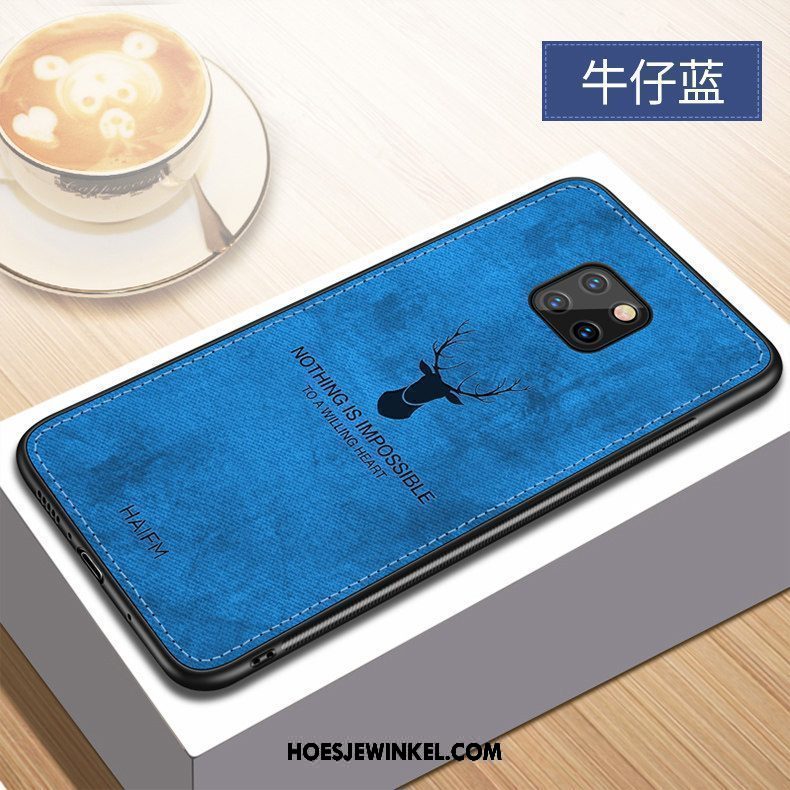 Huawei Mate 20 Rs Hoesje Doek Patroon Zacht, Huawei Mate 20 Rs Hoesje Hoes Grijs