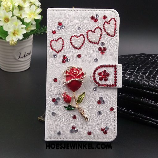 Huawei Mate 20 Rs Hoesje Zwart Folio Mini, Huawei Mate 20 Rs Hoesje Met Strass Rood