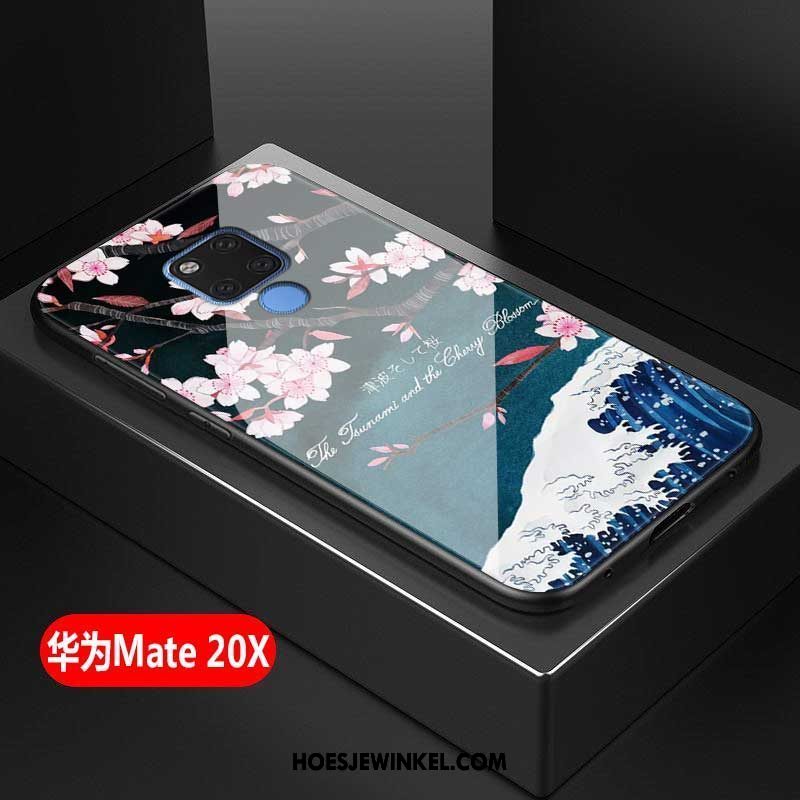 Huawei Mate 20 X Hoesje All Inclusive Mode Gehard Glas, Huawei Mate 20 X Hoesje Anti-fall Eenvoudige