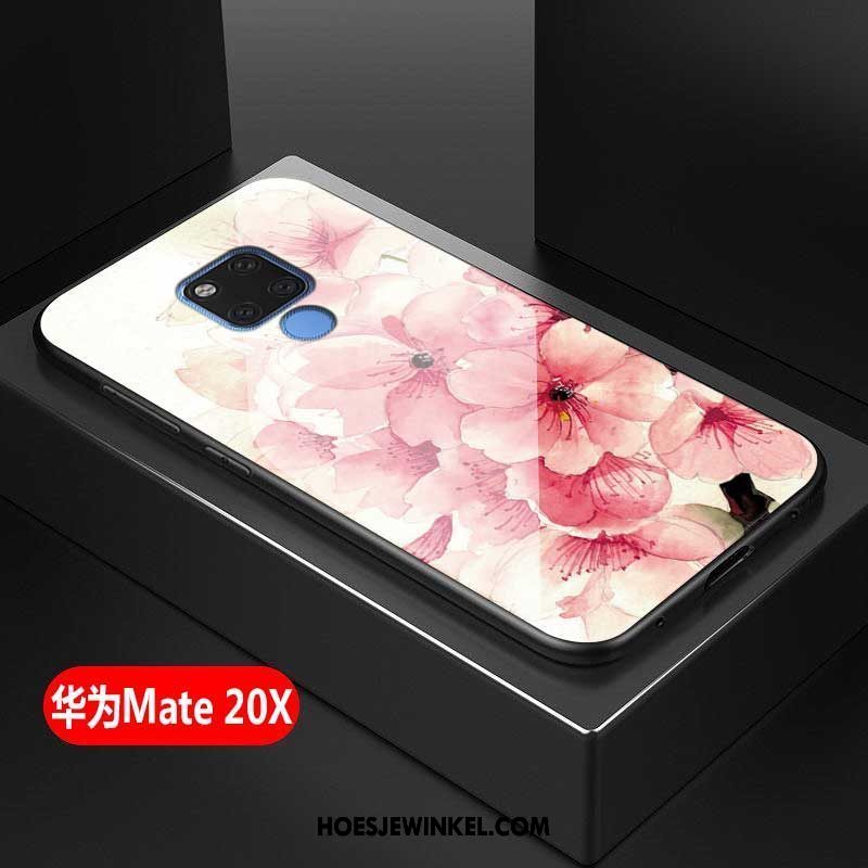 Huawei Mate 20 X Hoesje All Inclusive Mode Gehard Glas, Huawei Mate 20 X Hoesje Anti-fall Eenvoudige
