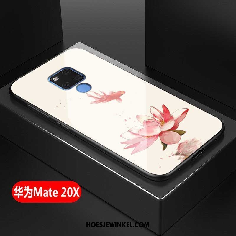 Huawei Mate 20 X Hoesje All Inclusive Mode Gehard Glas, Huawei Mate 20 X Hoesje Anti-fall Eenvoudige