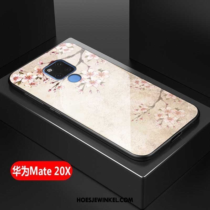 Huawei Mate 20 X Hoesje All Inclusive Mode Gehard Glas, Huawei Mate 20 X Hoesje Anti-fall Eenvoudige