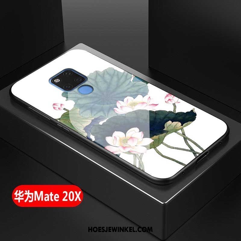 Huawei Mate 20 X Hoesje All Inclusive Mode Gehard Glas, Huawei Mate 20 X Hoesje Anti-fall Eenvoudige