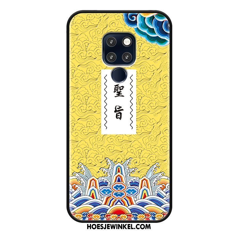 Huawei Mate 20 X Hoesje Anti-fall Scheppend Mobiele Telefoon, Huawei Mate 20 X Hoesje Reliëf Chinese Stijl