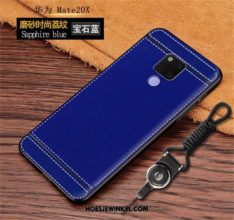 Huawei Mate 20 X Hoesje Hanger Mobiele Telefoon Zacht, Huawei Mate 20 X Hoesje Patroon Rood