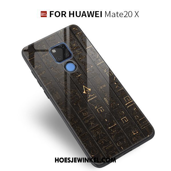 Huawei Mate 20 X Hoesje Persoonlijk Trendy Merk Geel, Huawei Mate 20 X Hoesje Nieuw Glas