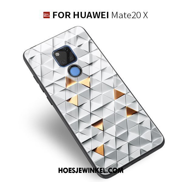 Huawei Mate 20 X Hoesje Persoonlijk Trendy Merk Geel, Huawei Mate 20 X Hoesje Nieuw Glas
