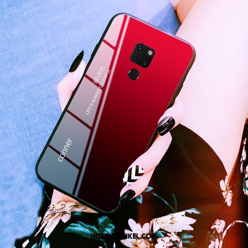 Huawei Mate 20 X Hoesje Rood Spiegel Anti-fall, Huawei Mate 20 X Hoesje Trendy Merk Glas