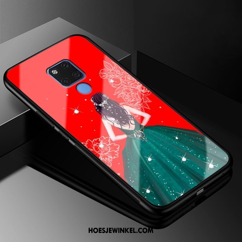 Huawei Mate 20 X Hoesje Scheppend Rood Trendy Merk, Huawei Mate 20 X Hoesje Bescherming Siliconen