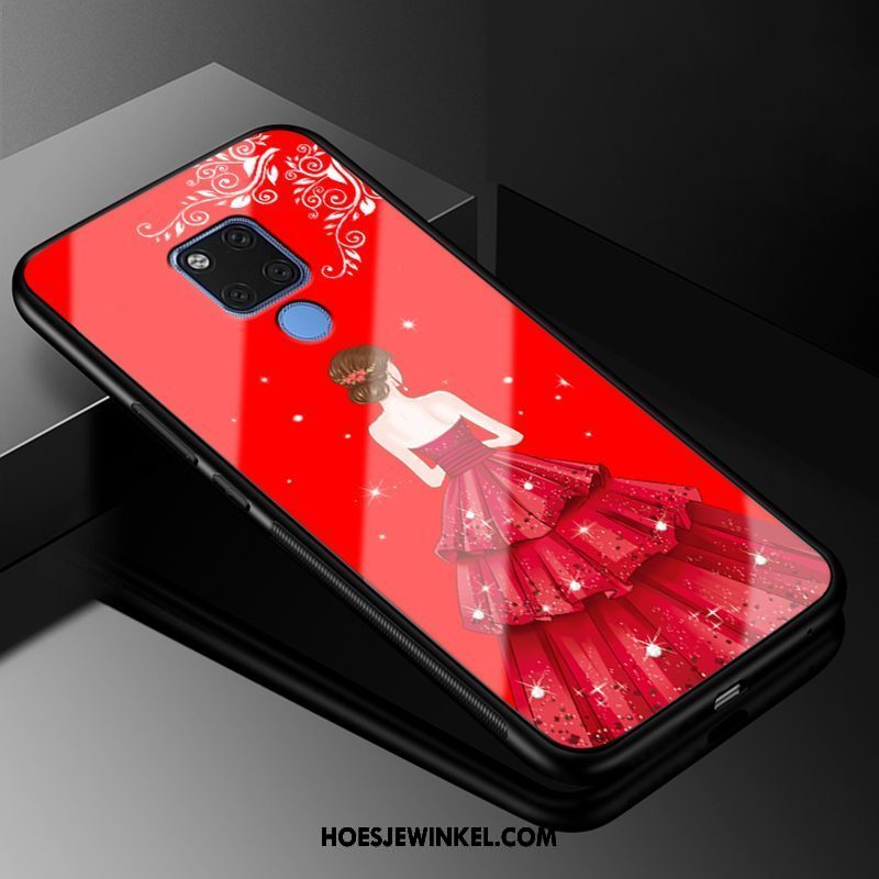 Huawei Mate 20 X Hoesje Scheppend Rood Trendy Merk, Huawei Mate 20 X Hoesje Bescherming Siliconen