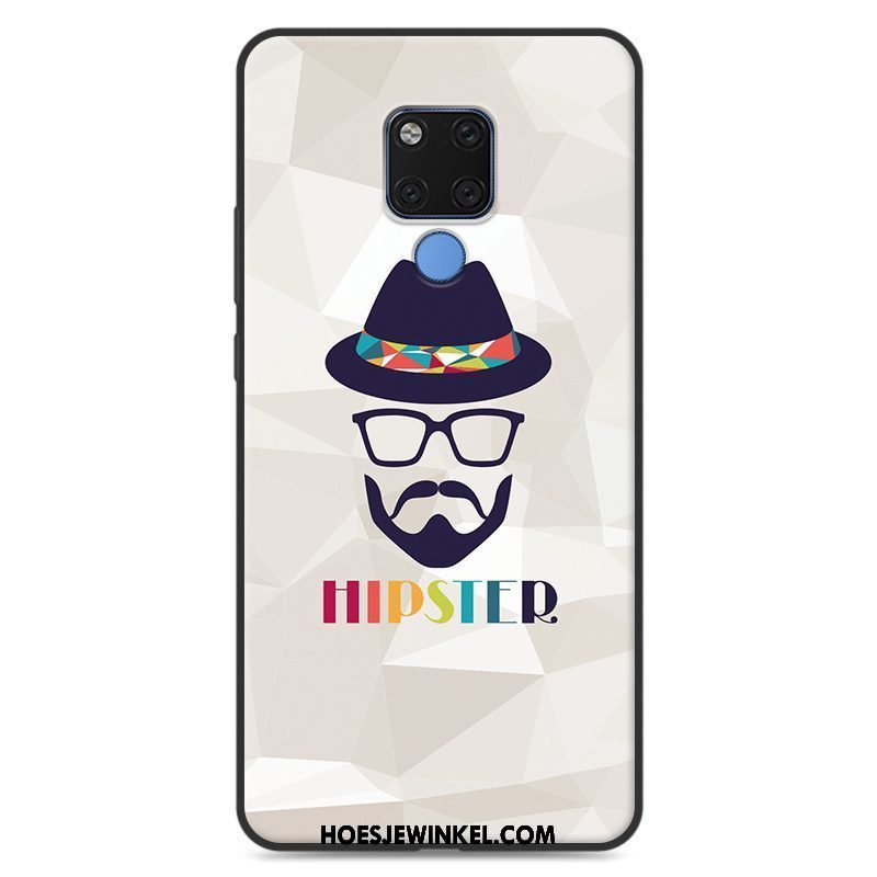 Huawei Mate 20 X Hoesje Spotprent Zacht Mobiele Telefoon, Huawei Mate 20 X Hoesje Bescherming Donkerblauw