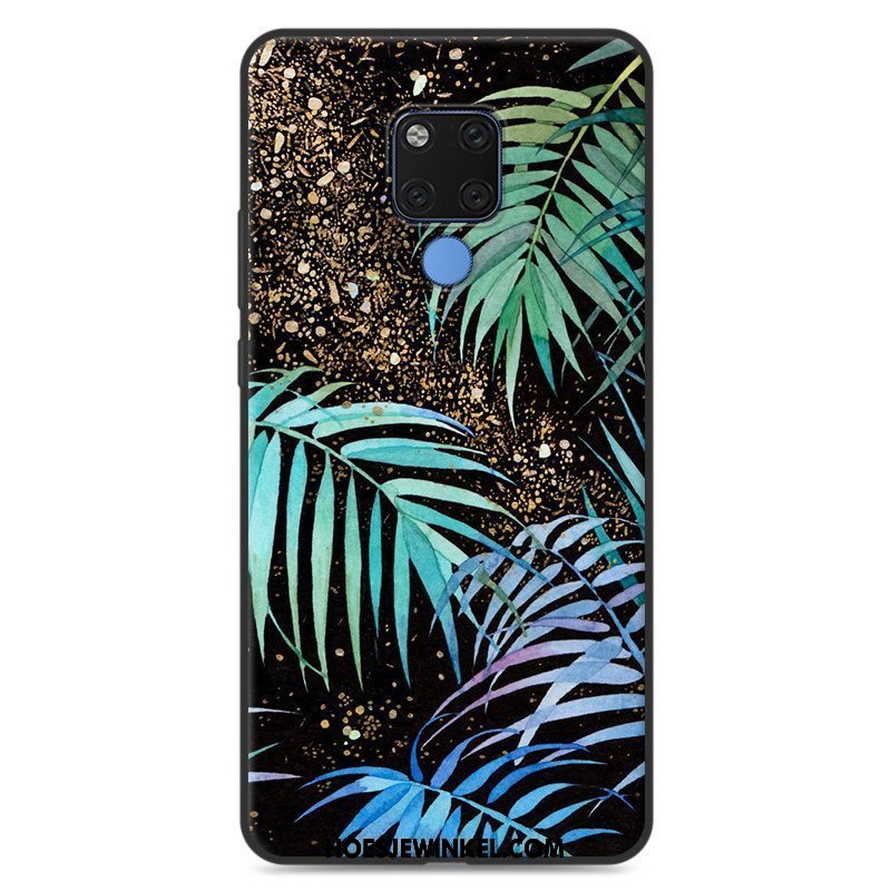 Huawei Mate 20 X Hoesje Spotprent Zacht Mobiele Telefoon, Huawei Mate 20 X Hoesje Bescherming Donkerblauw