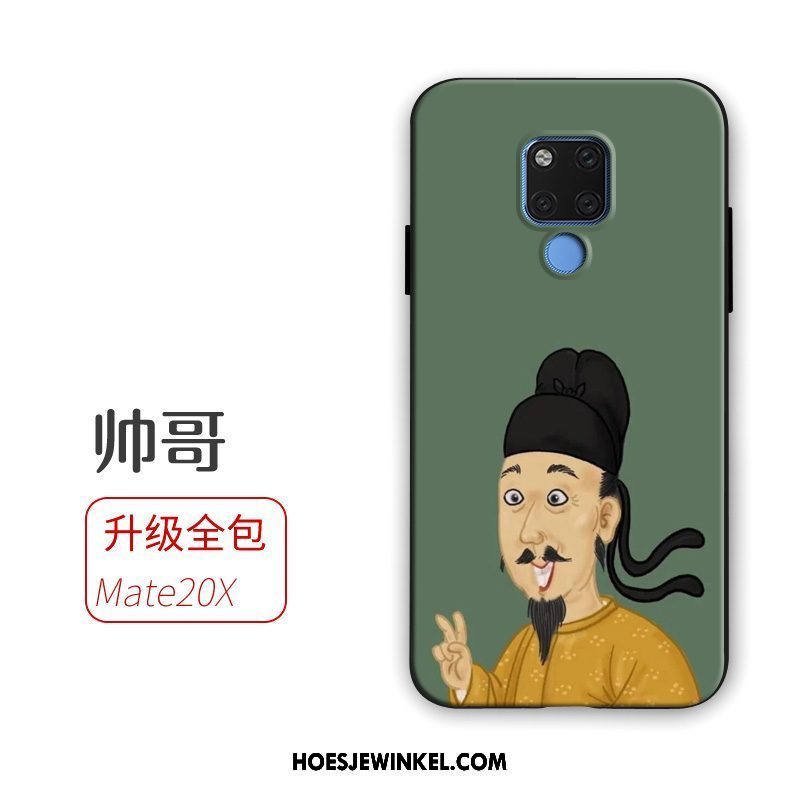 Huawei Mate 20 X Hoesje Zacht Spotprent Geel, Huawei Mate 20 X Hoesje Hoes Mobiele Telefoon